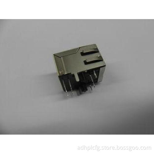Veitical filter socket 1000BASE Tab Down Single Port RJ45 w